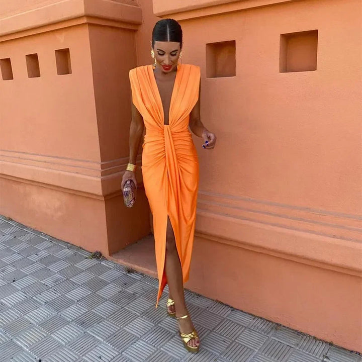 Yasia | Fiery Drape Dress